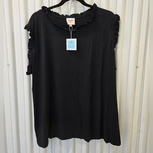 NWT Hayden Black Ruffle Sleeve Blouse